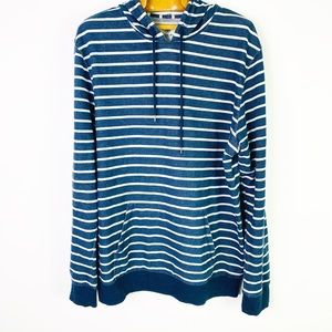 🍋 ON THE BYAS Navy White striped pullover hoodie